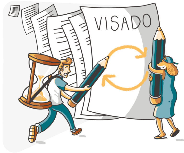 Student and QEAC expert signing the final visa application together